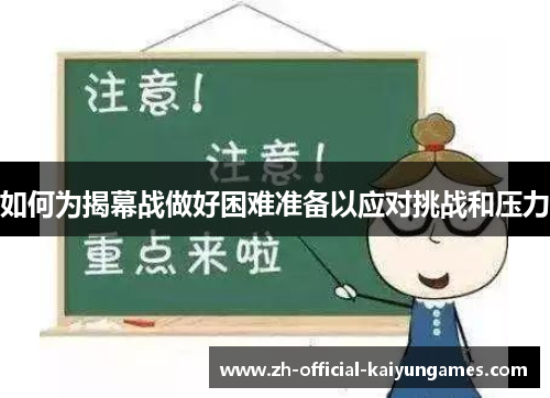 如何为揭幕战做好困难准备以应对挑战和压力